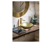 SAPHO SHAY skleněné umyvadlo na desku Ø 42cm, zlatá (1)