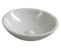 SAPHO BLOK kamenné umyvadlo na desku Ø 40cm, leštěný bílý mramor SAPHO BLOK kamenné umyvadlo na desku Ø 40cm, leštěný bílý mramor