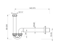 BRUCKNER Umyvadlový/bidetový sifon 5/4", nízký, DN40, bílá (2)