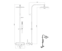 SAPHO DIMY sprchový sloup s termostatickou baterií, chrom (3)