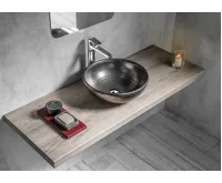 SAPHO ATTILA keramické umyvadlo, průměr 43cm, metalická měď (4)