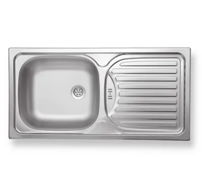 NOVASERVIS Dřez 43,5x86 s odkapem a přepadem nerez - DR43/86