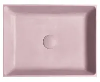 SAPHO FORMIGO betonové umyvadlo na desku, 47,5x36,5cm, růžová mat (6)