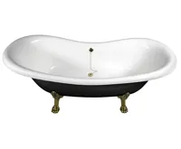 POLYSAN CHARLESTON volně stojící vana 188x83x69cm, nohy bronz, černá/bílá (4)