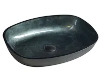 SAPHO KVAORE skleněné umyvadlo na desku, 54x39,5cm, černá