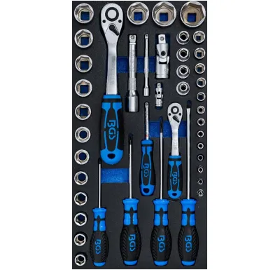 BGS Pěnová vložka (modul) Sada nástrčných klíčů a šroubovák, 43 ks – BBS 2002-7