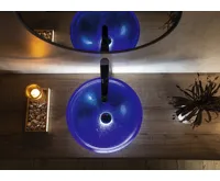 SAPHO MURANO BLU skleněné umyvadlo na desku, průměr 40cm, modrá (4)