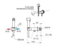 SAPHO Podomítková bidetová baterie se Stop sprškou, kulatá, progresivní kartuše, černá mat (5)