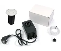 Externí pneumatický spínač komplet - el. krabice, hadička, tlačítko kulaté  Matný nerez (1)