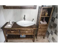 SAPHO BRAND umyvadlová skříňka 130x73x50cm, mořený smrk (6)