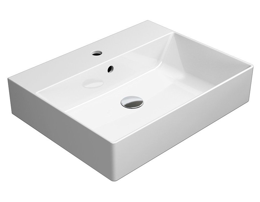 Gsi kube x keramické umyvadlo 60x47cm, broušená spodní hrana, bílá mat