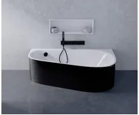 POLYSAN PROJEKTA DR MONOLITH nástěnná stojící vana 156x77x60cm, bílá/černá (4)