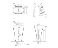 KERASAN AQUATECH keramické umyvadlo volně stojící, 60x85x40cm, bílá (8)