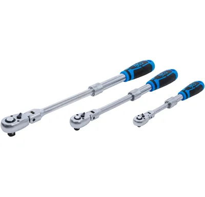BGS Sada přepínacích ráčen | teleskopická, úhlová | 6,3 mm (1/4") - 10 mm (3/8") - 12,5 mm (1/