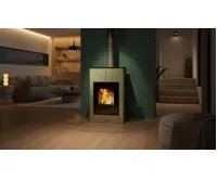 HS Flamingo Krbová kamna AQUAFLAM VARIO ® SAPORO 11/5kW olivová, elektronická regulace (17)