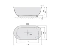 POLYSAN REDUTA volně stojící vana litý mramor 171x81x58cm, bílá (11)