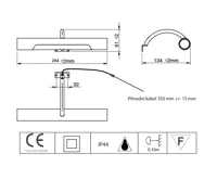 AQUALINE ANDREA LED svítidlo, 5 W, 284x32x134 mm, IP44, chrom (7)