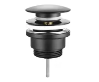 SAPHO Umyvadlová výpust 5/4“, click-clack, velká zátka, 10-55mm, černá mat