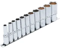 BGS Hlavice nástrčné šestihranné prodloužené, 10 mm (3/8"), palcové velikosti, 11dílná sada (1)