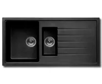 GRANISIL VIVALDI 1000.10 Granitový dřez s odkapem a vaničkou, černý