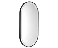 SAPHO KAIRA oválné zrcadlo s LED osvětlením 45x90cm, černá mat