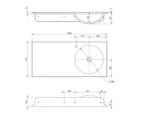 SAPHO JUNO umyvadlo, litý mramor, 100x47cm, pravé, bílá (6)