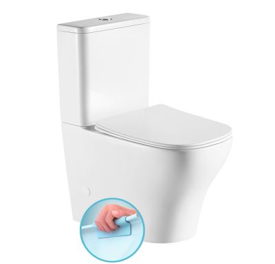 SAPHO BELLO WC kombi, Rimless, spodní/zadní odpad, bílá