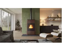 HS Flamingo Krbová kamna AQUAFLAM ® 17 s výměníkem - hnědá - sametová, automatická regulace (19)