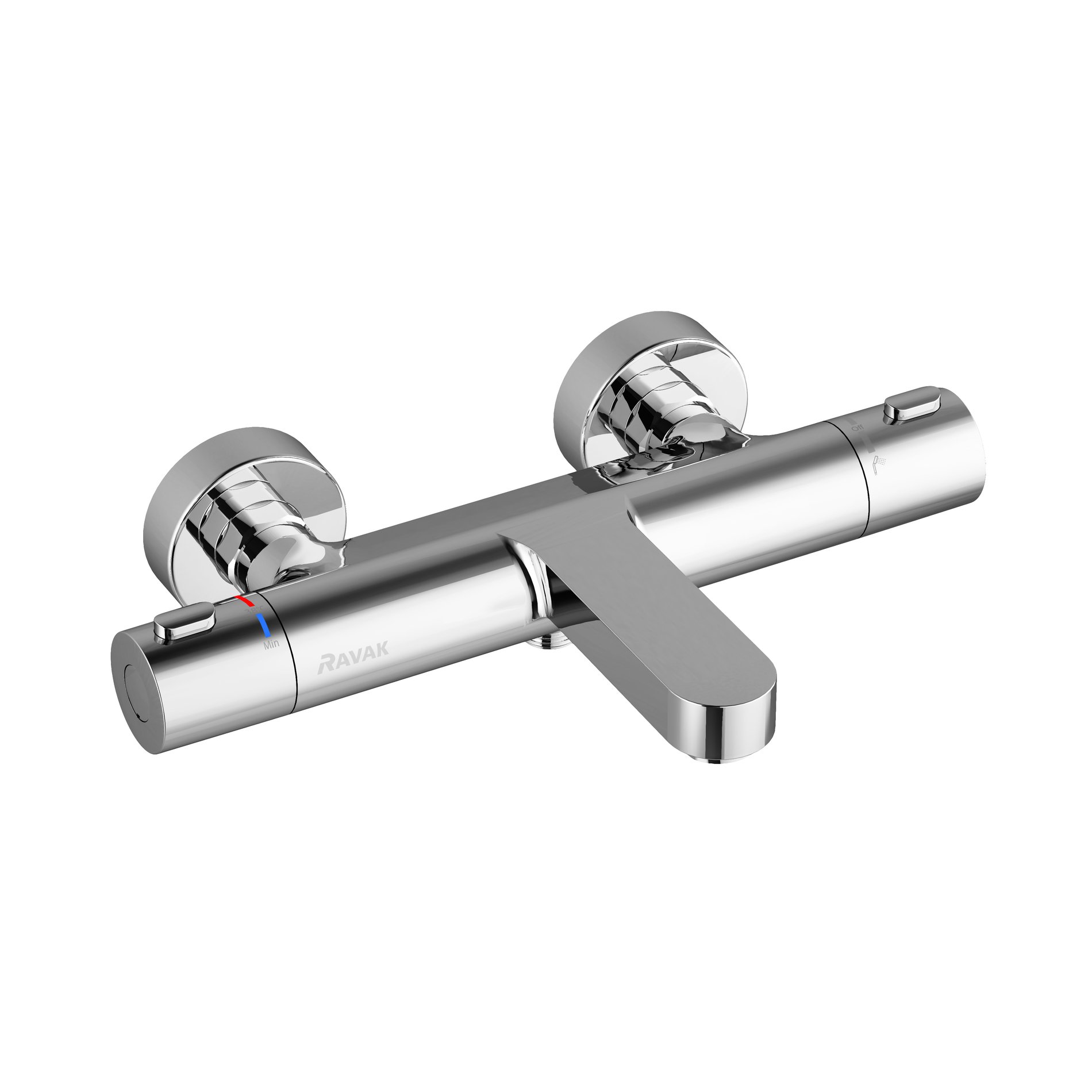 Ravak te 023.00/150 termostatická 300 vanová nástěnná baterie bez setu, 150 mm