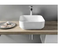 SAPHO PRATA keramické umyvadlo na desku, 39,5x39,5cm, bílá (6)