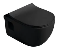 SAPHO BRILLA závěsná WC mísa, Rimless, 36,5x53cm, černá mat (4)