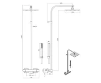 SAPHO DIMY sprchový sloup s termostatickou baterií, černá mat (10)