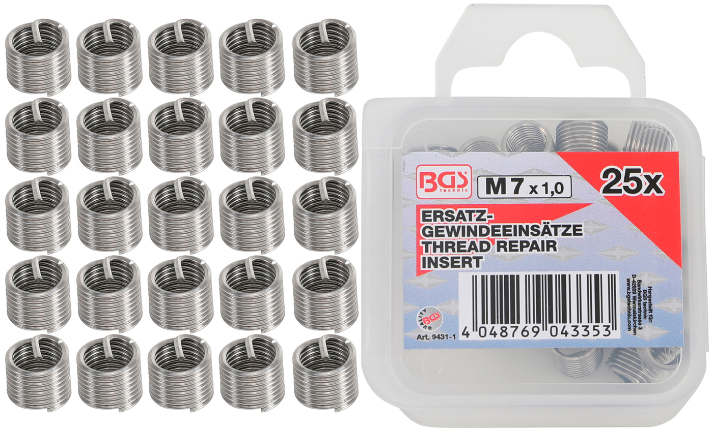 Bgs vložky náhradní m7 x 1,0; 25 ks