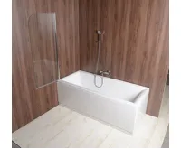 AQUALINE VILMA vanová zástěna 600x1400mm, chrom, čiré sklo (4)