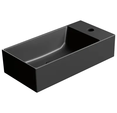 GSI KUBE X keramické umývátko 50x25cm, pravé/levé, černá mat