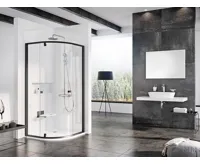 Ravak sprchový kout čtvrtkruh PSKK3-90 black+Transparent