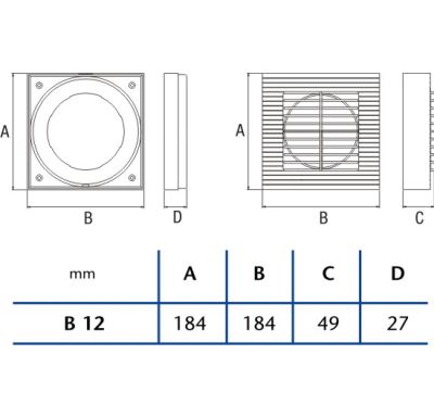 CATA Souprava pro montáž ventilátoru B-12 do okna