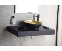 SAPHO MURANO BLACK-GOLD skleněné umyvadlo na desku, průměr 40cm, zlatá/černá (7)