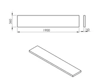 SAPHO AVICE deska pod umyvadlo 190x36cm, tl.5cm, dub Rover (2)