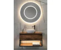 SAPHO PRIDE STRIP kulaté zrcadlo s LED osvětlením v rámu ø 75cm, stříbrná (5)