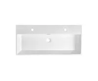 SAPHO AQUATIC dvojumyvadlo, litý mramor, 100x46cm, bílá (1)