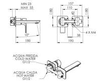 SAPHO PAX podomítková dvouprvková umyvadlová baterie, bílá mat (3)