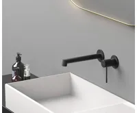 SAPHO SOLARIS podomítková dvouprvková umyvadlová baterie, černá mat (8)