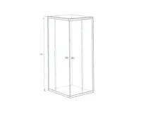 PROFI-RICH sprchový kout čtvercový  80x80x185 cm - chrom - sklo - čiré (3)