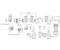 INVENA Sada spodního středového připojení 50 mm, L/P, rohové, bílá (CZ-89-015) (1)