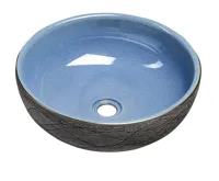 SAPHO PRIORI keramické umyvadlo na desku, Ø 41 cm, modrá/šedá SAPHO PRIORI keramické umyvadlo na desku, Ø 41 cm, modrá/šedá