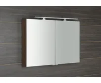 SAPHO MIRRÓ galerka s LED osvětlením, 100x70x16cm, borovice rustik (3)