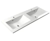 SAPHO YUKON dvojumyvadlo, litý mramor, 120x45cm, bílá