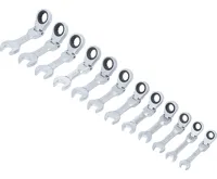 BGS Sada ráčnových očkoplochých klíčů ,  krátké ,  kloubové ,  8 - 19 mm ,  12dílná - BGS 6543 (1)