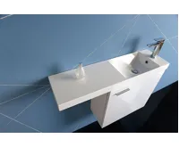 SAPHO AGOS umývátko, litý mramor, 80x22cm, levé/pravé, bílá (9)